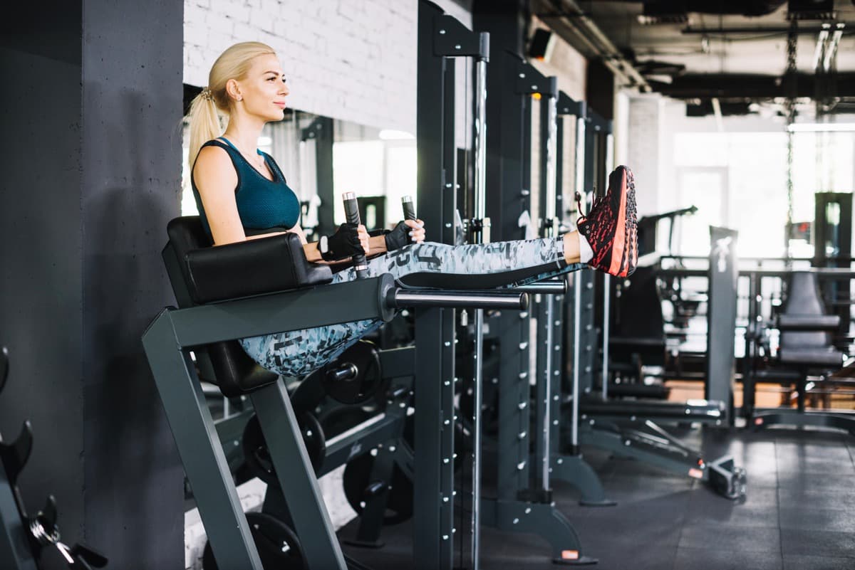 Traveller using gym equipment during a stay