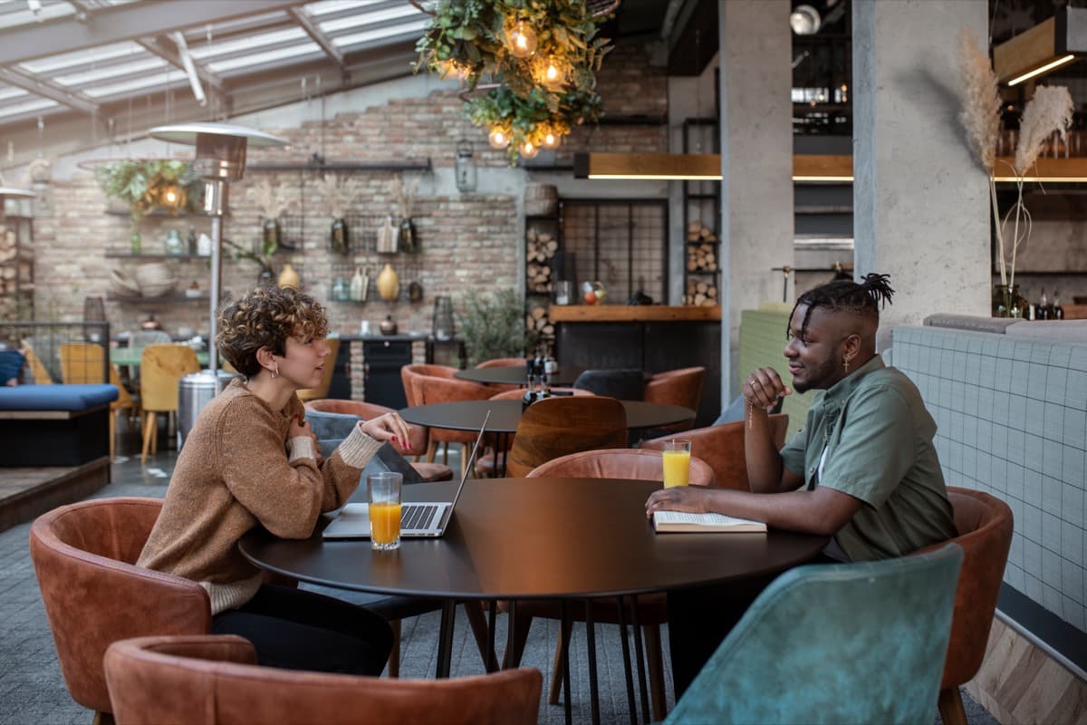 Guests dining together at a local restaurant