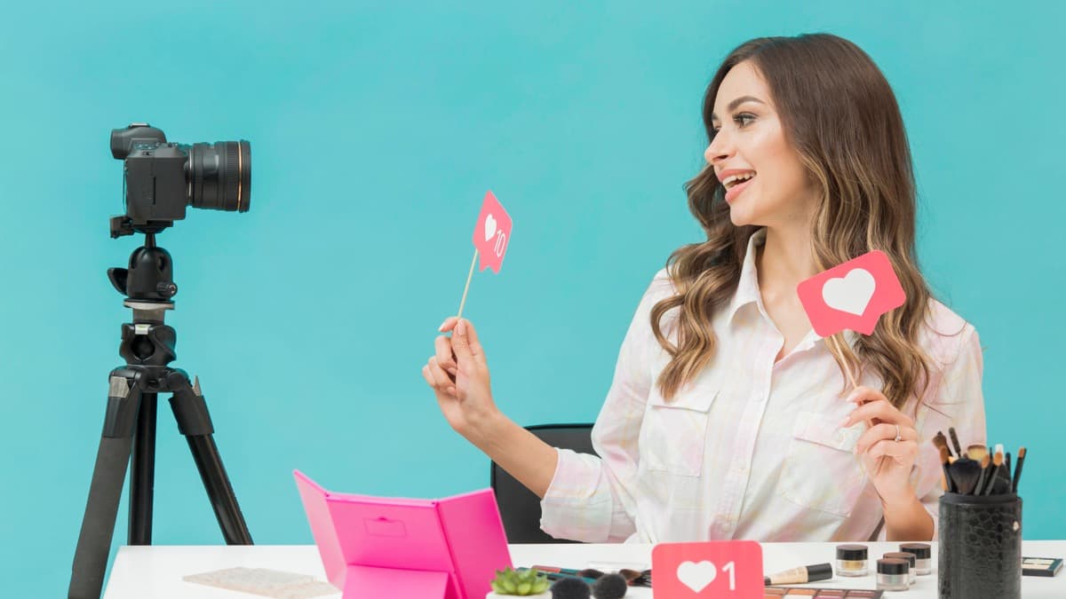 Influencer creating social media content about travel and lifestyle experiences