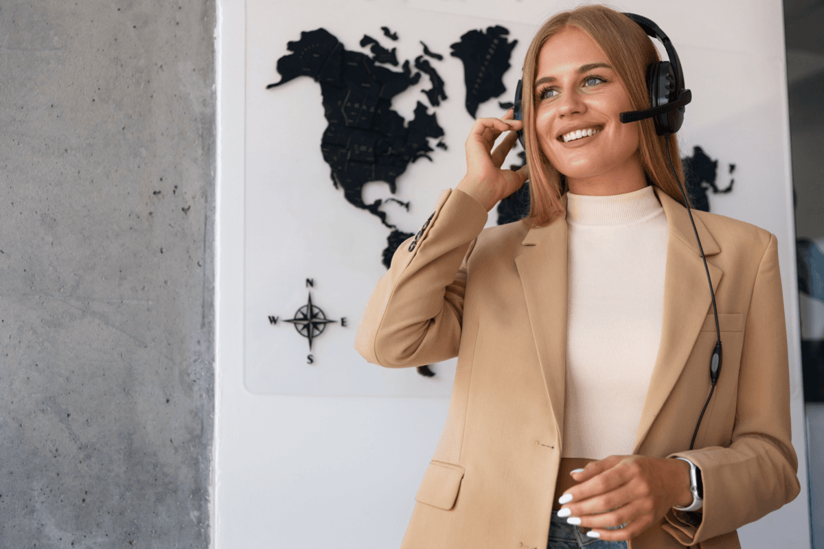 Business traveller communicating with property provider via OnePlace