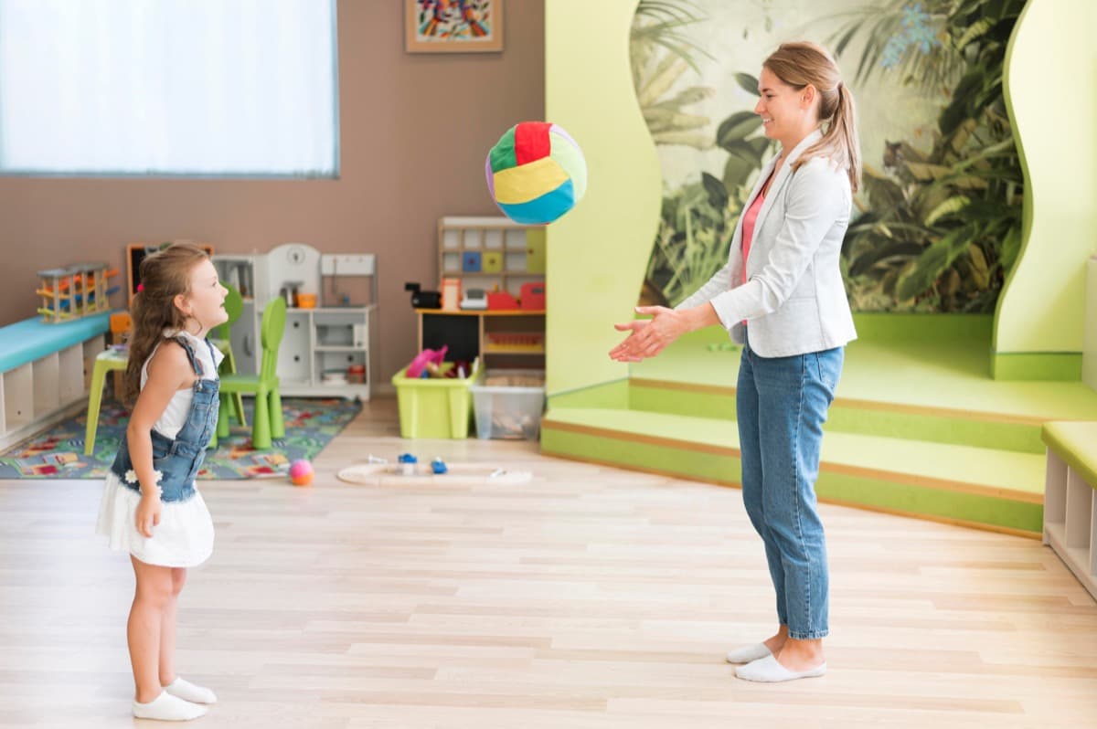 Child-friendly play area in a family accommodation property