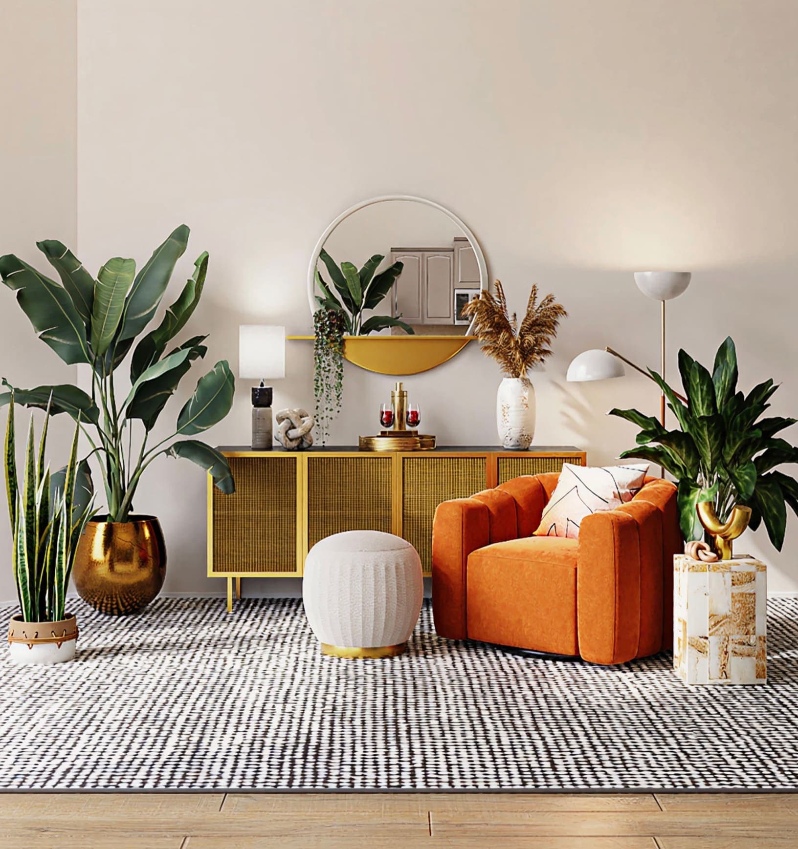 Modern furnished apartment interior for corporate stays