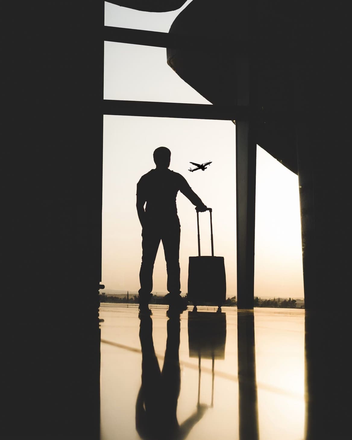Business traveler in a serviced apartment