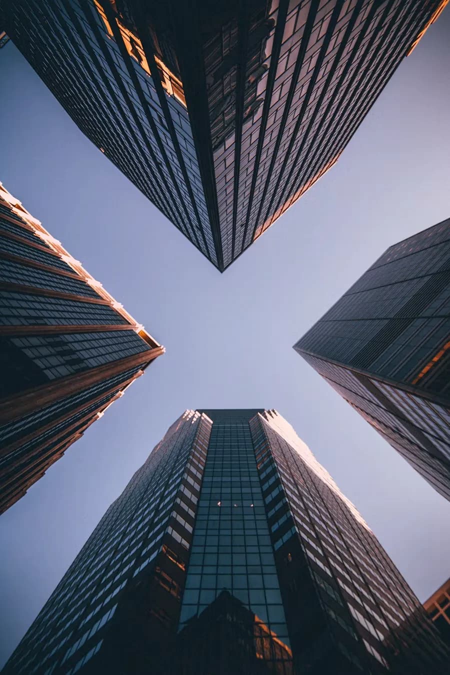 Skyscrapers viewed from below