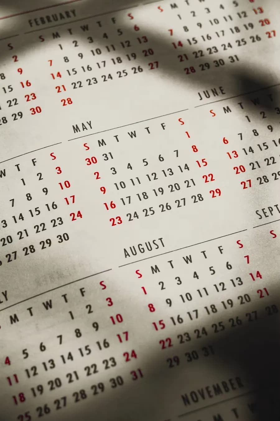 Calendar showing extended booking dates