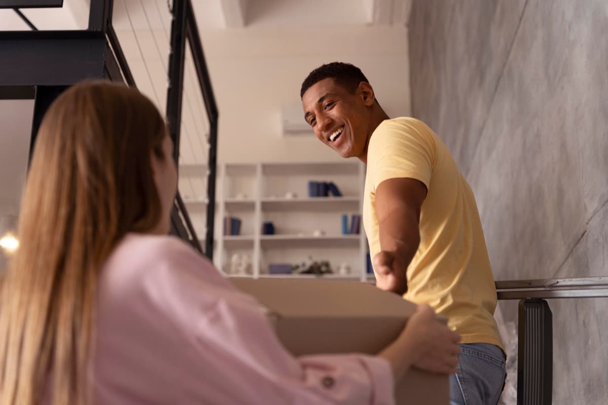 Relocating employee enjoying local amenities and services in a new city